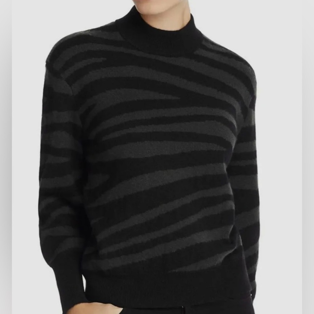 Aqua Cashmere zebra strip sweater ballon sleeve size XS